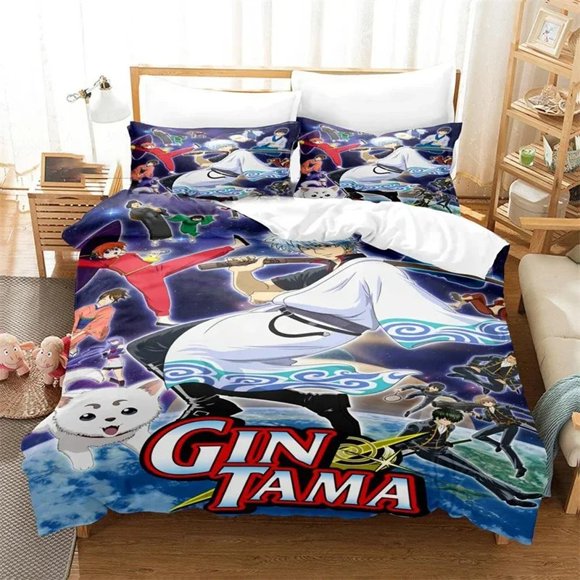 3D Printed Gintama Bedding Set Gintoki Sakata Duvet Cover Double Twin Full Queen King Adult Kids Bedclothes Quilt CoverBed Sheets