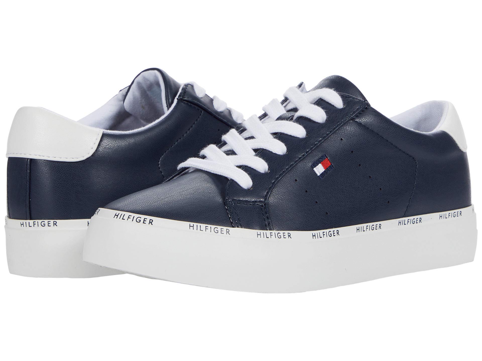 Zapatillas Tommy Hilfiger Henissly Para Mujer, Color Azul Marino Y Blanco, Talla 6