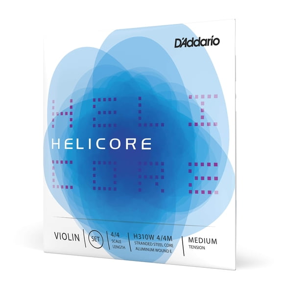 Juego de cuerdas para violín D'Addario Helicore tamaño 4/4 con aluminio E