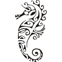 Rienda Libre Graphics - Decomural Tribal Seahorse Under The Sea Ws-17953