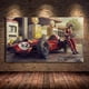 thumbnail image 3 of Póster de coche clásico Ferraris, carreras clásicas de F1, obra de arte de pared, cuadro impreso en lienzo para decoración del hogar y la sala de estar, 50 x 100 cm (sin marco)., 3 of 7
