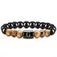 thumbnail image 1 of Natural Tiger Eye Stone 26 Letters Obsidian Elastic Rope Bracelet For Men, 1 of 5