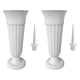 thumbnail image 4 of 2 Piezas Floreros de Cementerio Conmemorativos Vasos Cónicos para Tumbas Soportes de Plástico con Estaca Desmontable Adecuado para Ofrendas en Lápidas Blanco, 4 of 5