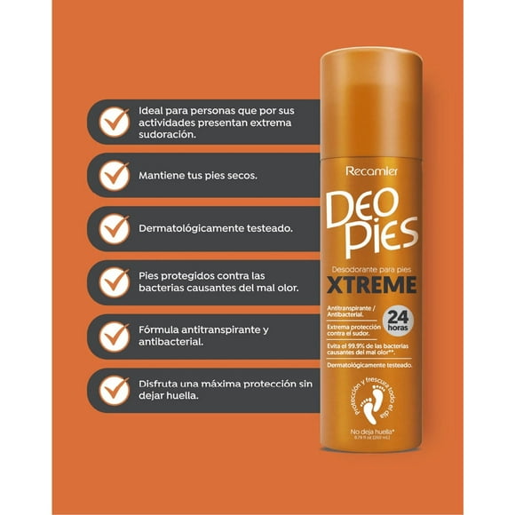 Desodorante Para Pies Spray Xtreme, 260 ml