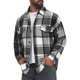 thumbnail image 4 of Camisa Vintage para Hombre de Manga Larga con Botones y Cuadros Cepillados L Gris Oscuro, 4 of 6