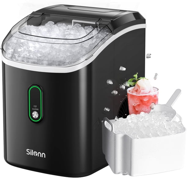 Máquina de hielo en forma de pepitas Silonn para encimera, 3 libras/24 horas, autolimpiante
