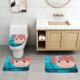 thumbnail image 2 of Ponyo Juego de 3 alfombras de baño de coral fleece: tapete de baño + alfombra de inodoro en forma de U + funda de tapa de inodoro en forma de O, 2 of 6