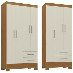 Movelaria - Combo Clóset 4 Puertas + Clóset 3 Puertas Off White R4232