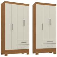 Movelaria - Combo Clóset 4 Puertas + Clóset 3 Puertas Off White R4232