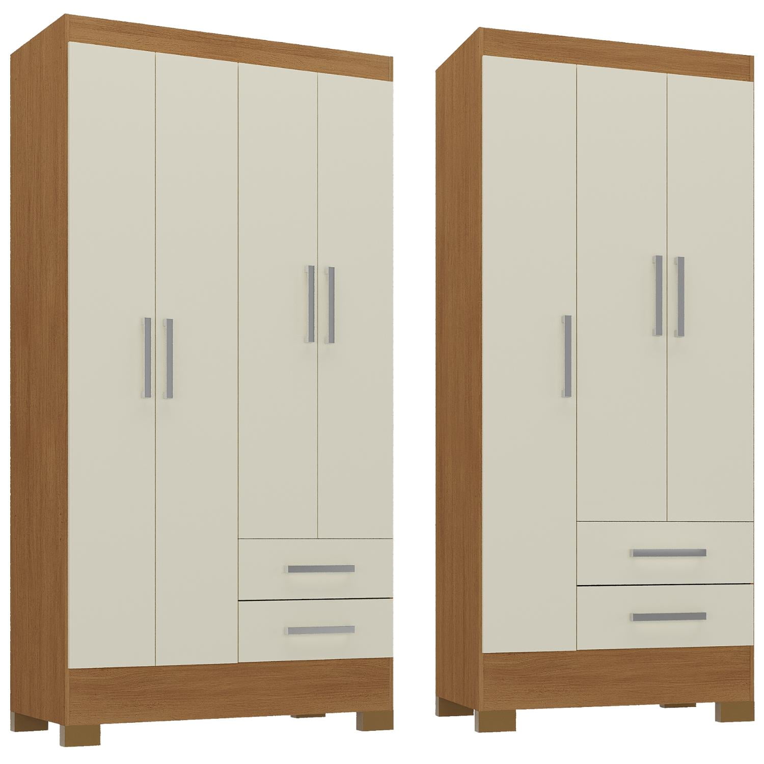 Movelaria - Combo Clóset 4 Puertas + Clóset 3 Puertas Off White R4232 Blanco