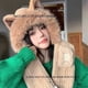 thumbnail image 4 of Bonito gorro y bufanda 2 en 1 con orejas de zorro, gorro y bufanda de zorro, gorro con bufanda incluida, gorro con bufanda incluida para mujer., 4 of 5