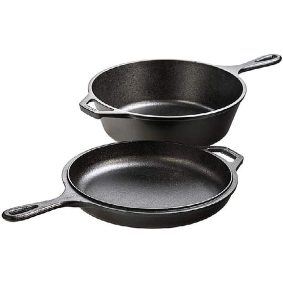 Lodge Cast Iron Combo Cooker, olla profunda de 3,2 cuartos y sartén de 10,25 pulgadas