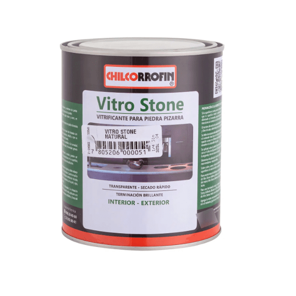 Barniz Vitrificante Transparente Acrílico Chilcorrofin Vitro Stone 940ml Interior Exterior