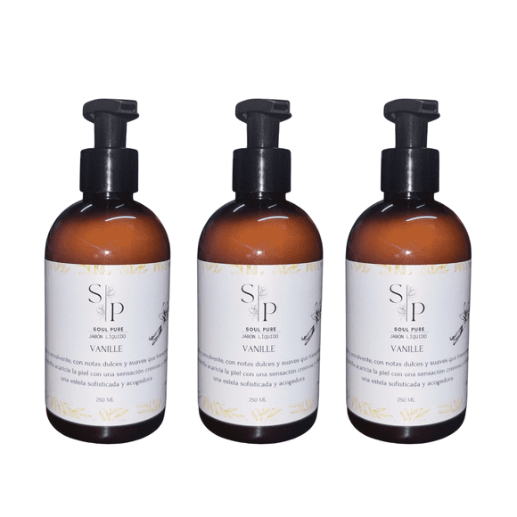Jabon de Mano Liquido Vainilla Soul Pure 250 ml 3 Unidades