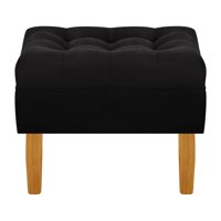 Bodevir - Pouf Wood 1C Felpa 04 Negro