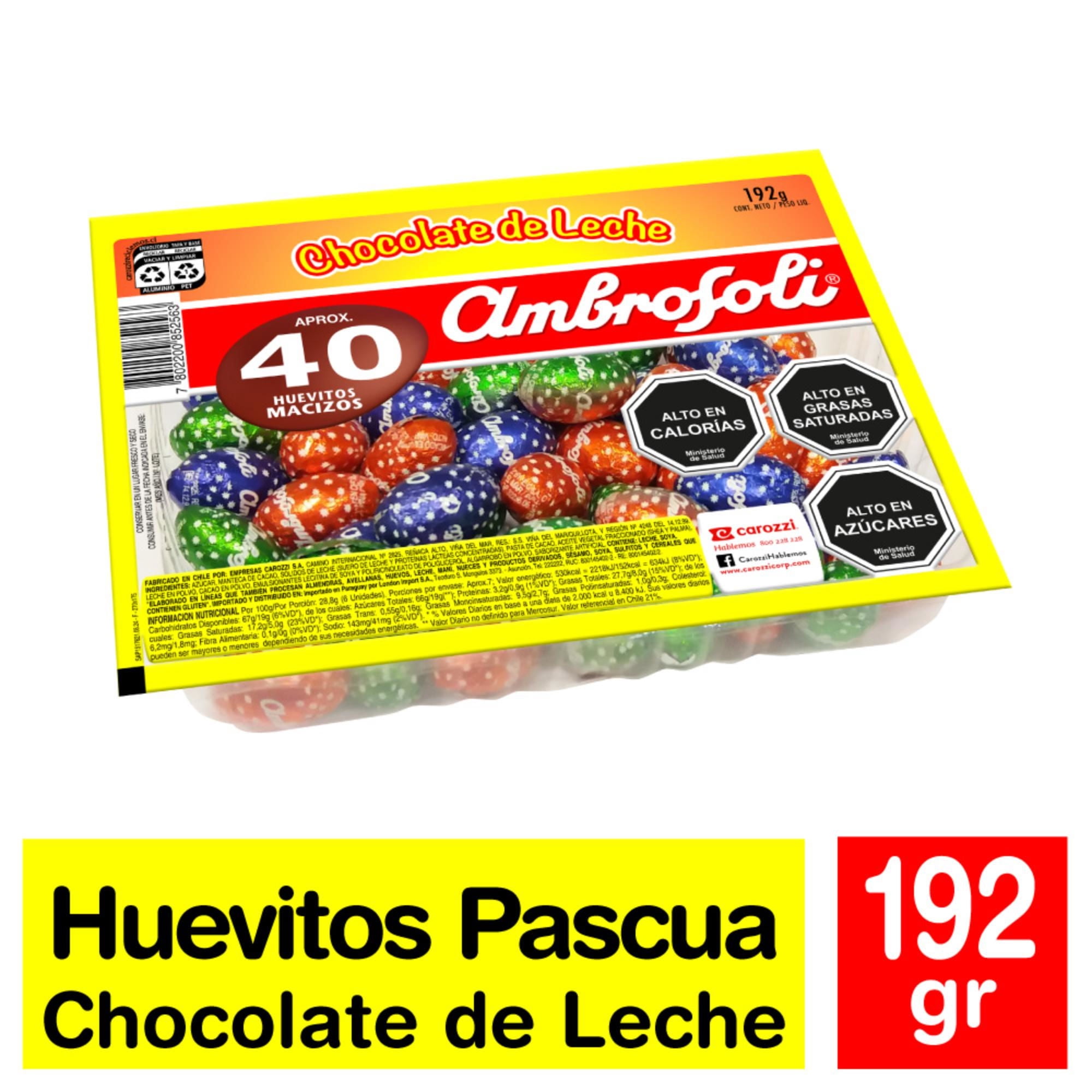 Huevitos De Chocolate Mini Pascua Bandeja 192 kg Ambrosoli