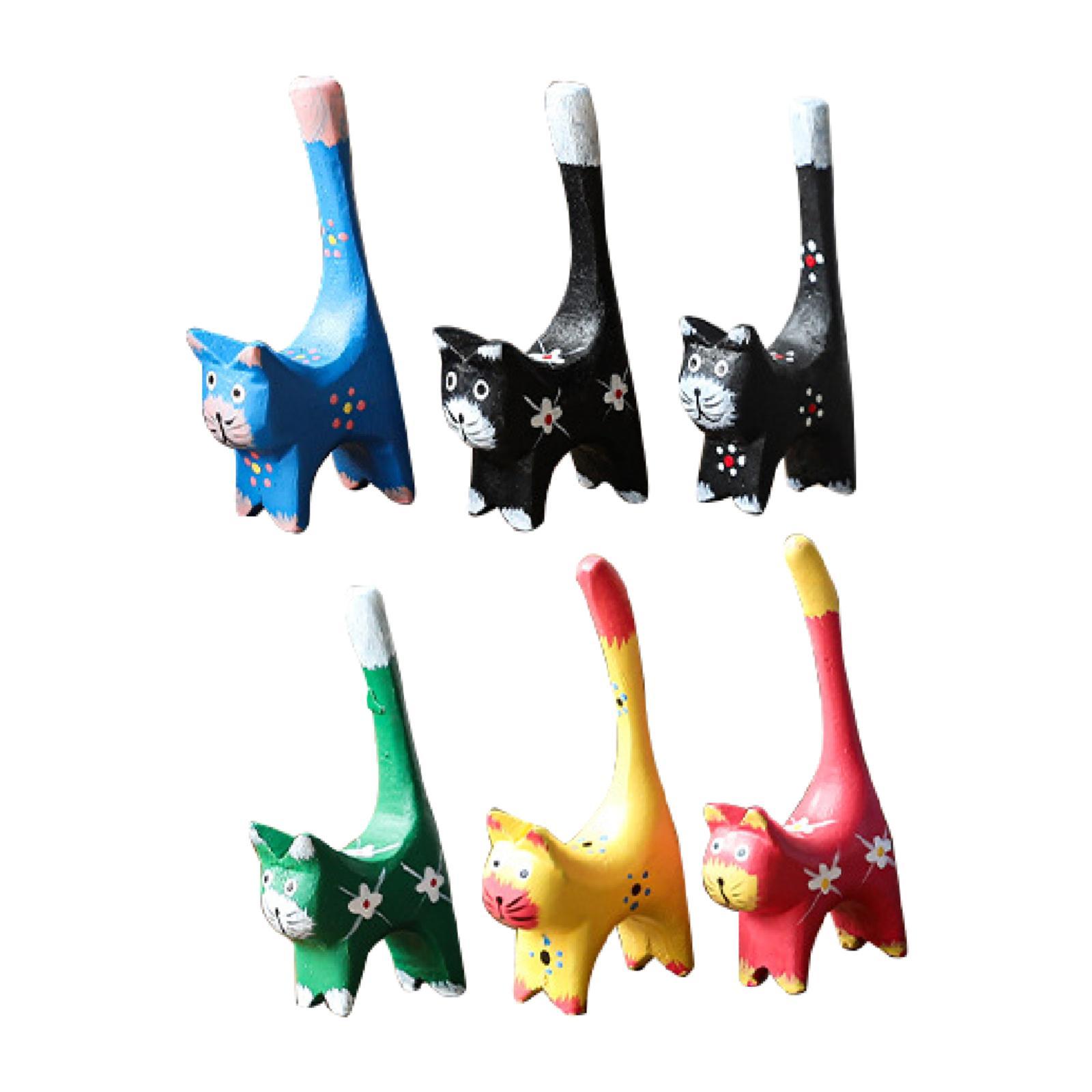 Bothyi - 6 Piezas Cat Figurinas En Miniatura Esculturas De Animales Para La Entrada De Estantería De La Oficina