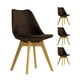 thumbnail image 1 of Pack 4 Sillas De Comedor Tulip Tapizado Terciopelo O Felpa Con Base Madera - Café, 1 of 3