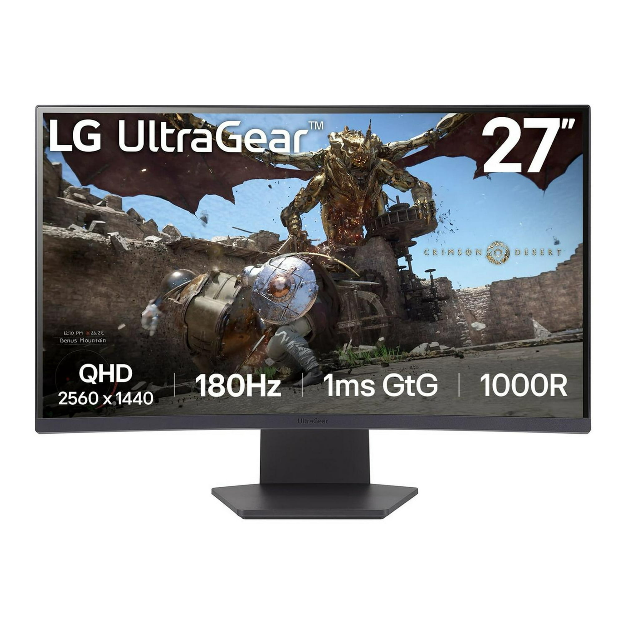 Monitor Gamer Curvo Lg Ultragear 27gs60qc Qhd 27" Negro Tamano Unico
