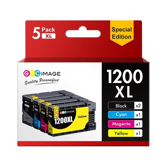 Cartucho de tinta GPC de reemplazo de imagen para Canon PGI-1200XL, paquete de 5