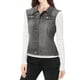 thumbnail image 2 of INSPIRE CHIC Chaleco de Mezclilla sin Mangas para Mujer con Botones Lavado Chaqueta Gris M, 2 of 6