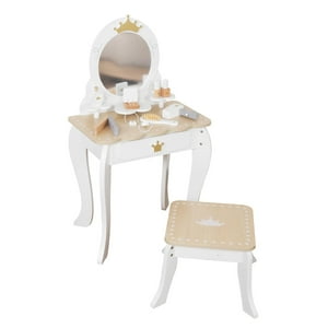 Tocador Infantil Para Niñas Espejo Maquillaje Madera Bandú Blanco