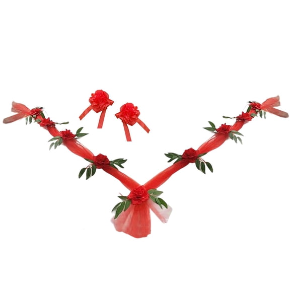 Flores Artificiales De La Decoración De La Flor Del Frente Del Coche De La Boda Para El Estilo D Del Día De Fiesta Del Partido