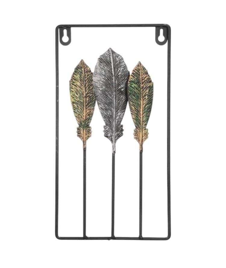 Oem - Adorno Decorativo Hojas Cuadro Estilo Metal 30X15Cm