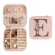 thumbnail image 1 of Caja de accesorios de viaje REGALWOVEN con espejo, mini organizador de accesorios portátil de cuero PU, estante de almacenamiento rosa E, 1 of 7