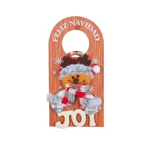 Bothyi - Pomo De Puerta De Madera De Navidad, Cartel Colgante Decorativo Para Decoración De Fiesta De Granja, Ciervo