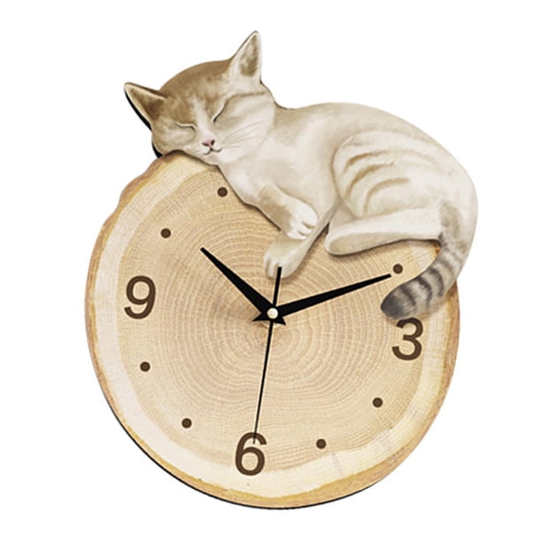 Reloj colgante, silencioso, moderno, bonito, con diseño de animal, adorno de pared decorativo para habitación infantil, cocina y decoración del hogar. S