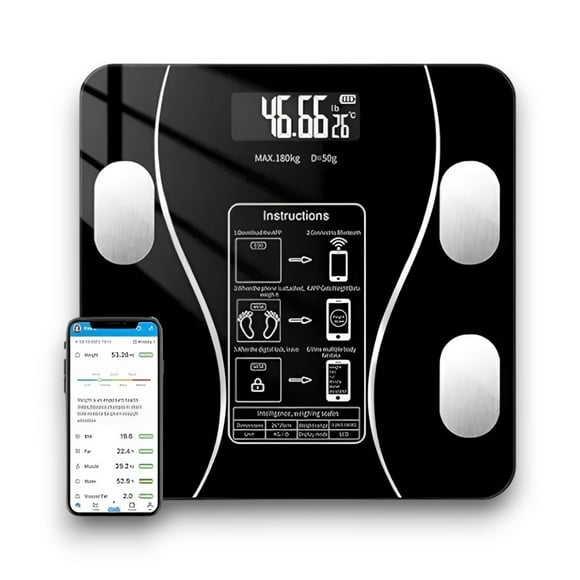 Pesa De Baño Inteligente Balanza Digital Con Bluetooth 180kg
