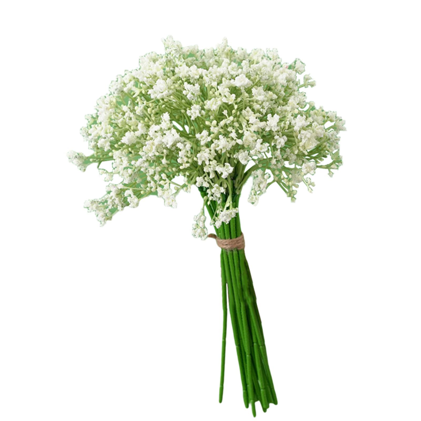 Magideal - De Gypsophi Flores Artificiales Gypsophi Floral, Flores De Seda Real Para Boda Cumpleaños Fiesta De Navidad , Blanco