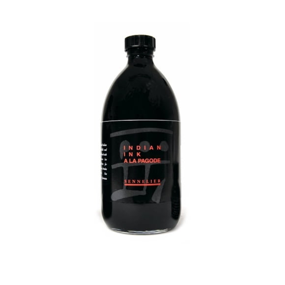 Tinta china SENNELIER negra, resistente al agua y a la luz