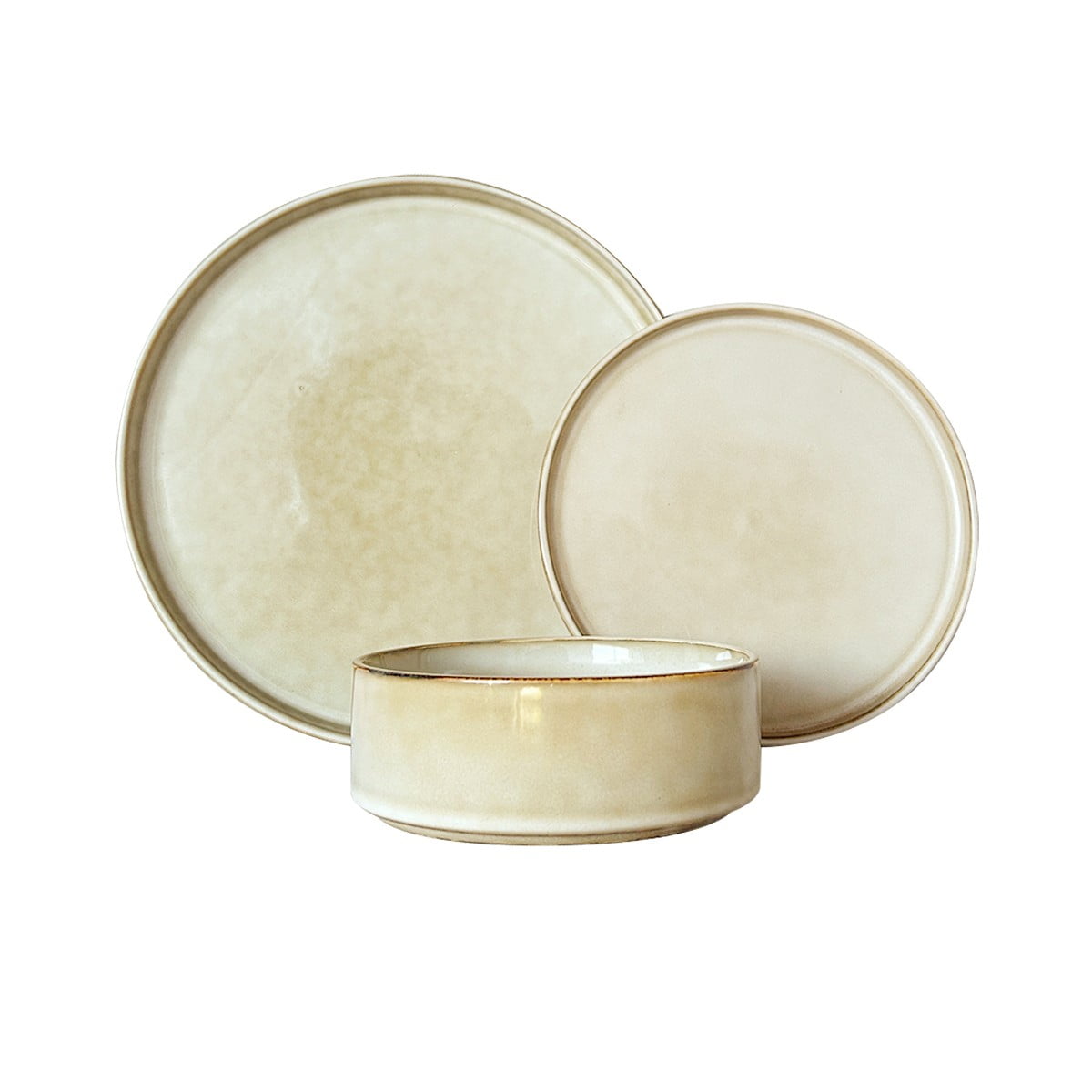 Set Vajilla 18 Piezas Cerámica Beige Línea Rustica