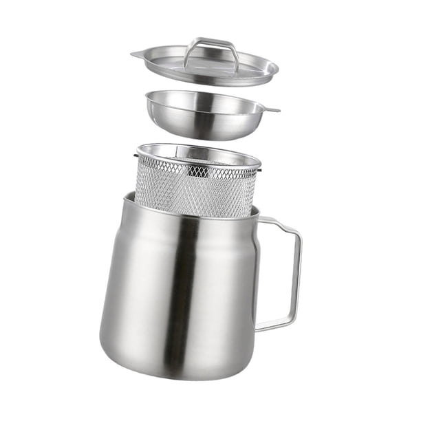 Olla freidora, separador de aceite de cocina casera con filtro, utensilios de cocina para leche, uso doméstico, contenedor de almacenamiento de aceite
