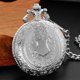 thumbnail image 3 of Reloj de Bolsillo Realpoo 46 mm Escudo Plateado con Números Árabes y Cadena Desmontable, 3 of 8