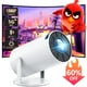 thumbnail image 1 of [Aplicaciones integradas] Proyector con soporte para WiFi y Bluetooth 4K 1080P, proyector inteligente ANSI 200 Android 12.0, pantalla de 120" incluida, 1 of 9