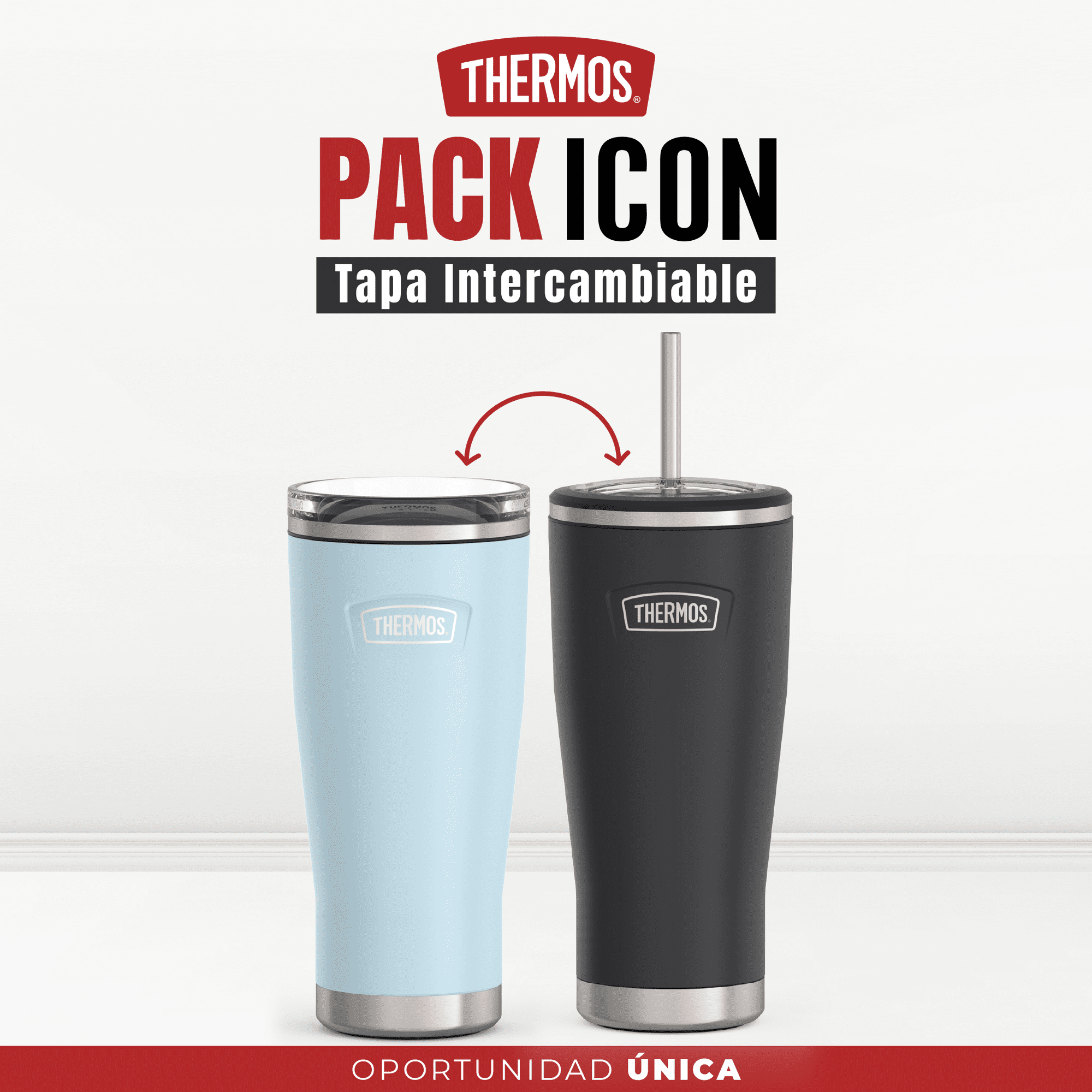 Thermos - Set Vaso Glacier Y Mug Grafito Icon Acero Inox 710ml