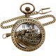thumbnail image 1 of Reloj de bolsillo, los mejores relojes de moda, vintage, bronce, tren de vapor, 1 of 7