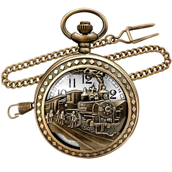 Reloj de bolsillo, los mejores relojes de moda, vintage, bronce, tren de vapor