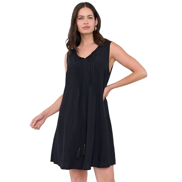 Vestido Mujer Corto Amarras Negro Corona