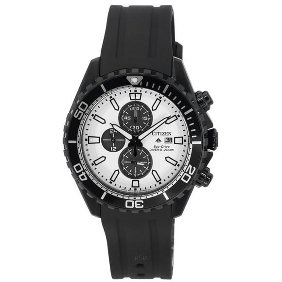Reloj Analógico Citizen Promaster Marine Eco-Drive Cronógrafo Esfera Blanca Diver's 200M Hombre