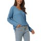thumbnail image 4 of INSPIRE CHIC Suéter Ligero Casual Suelto de Manga Larga con Cuello en V de Punto de Waffle para Mujer M Azul, 4 of 6