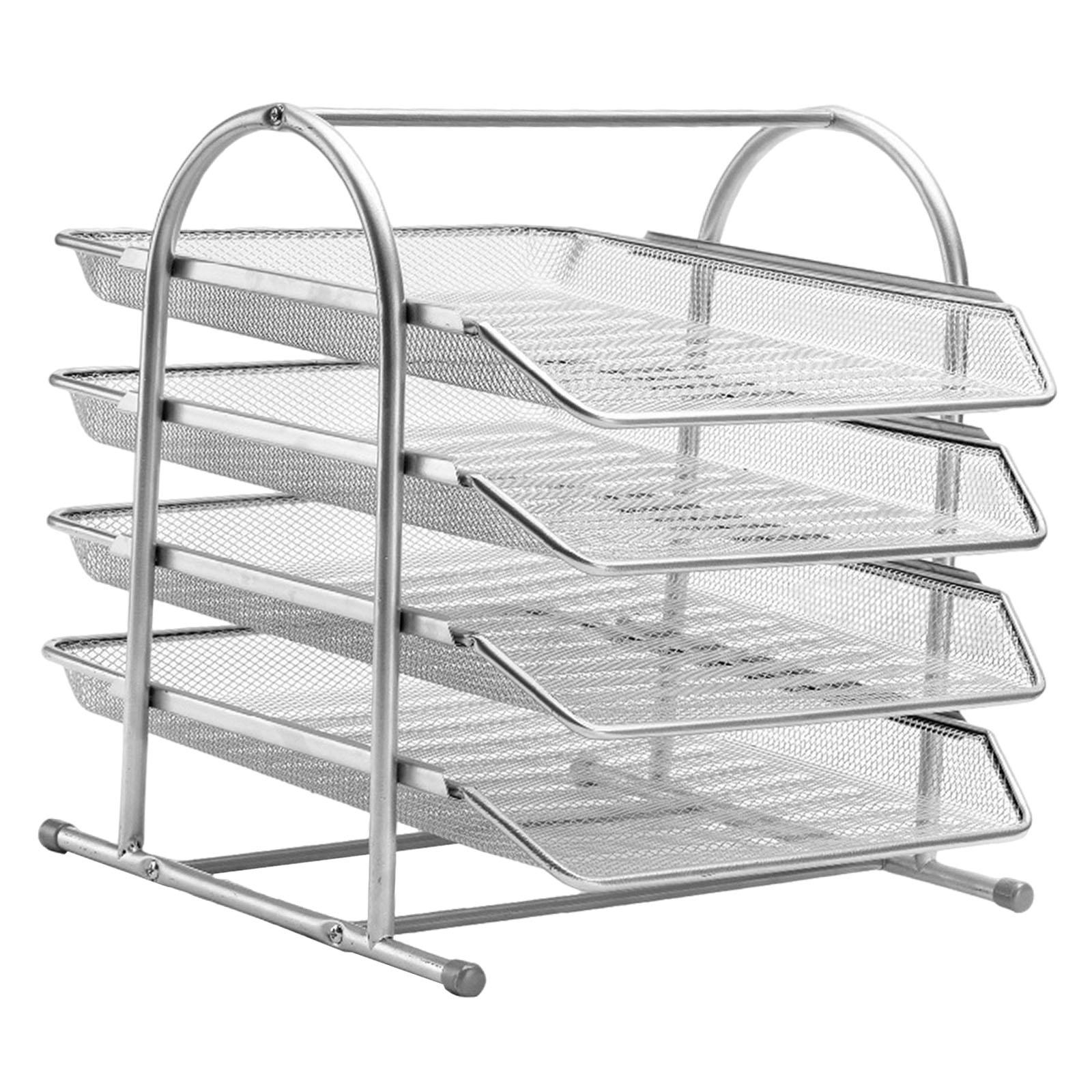 Ioensy - Organizador De Archivos De Escritorio, Bandeja De Papel Multiusos Para Aula, Oficina, Negocios, Argent