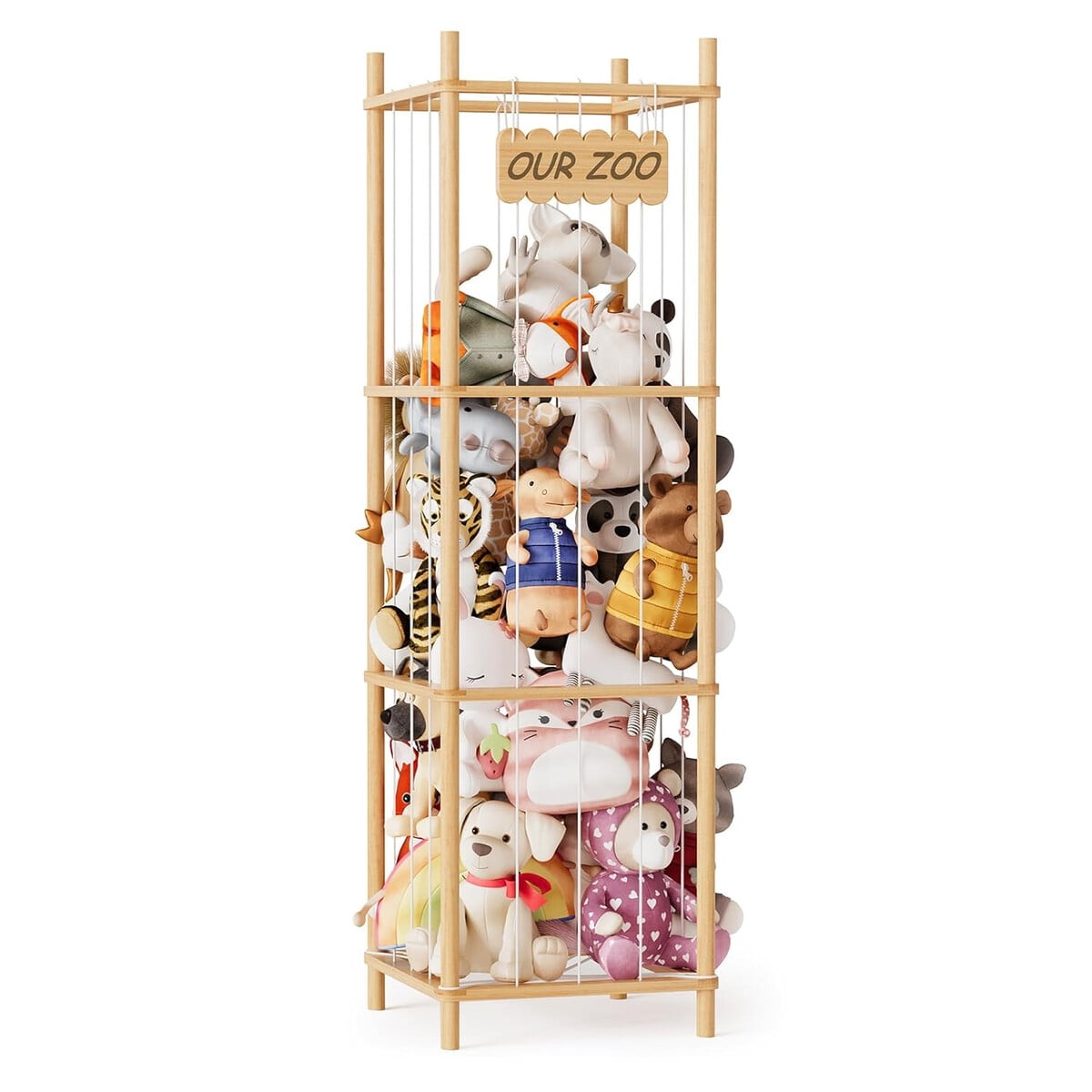 Organizador Spaceaid De Peluches Madera 40x136cm
