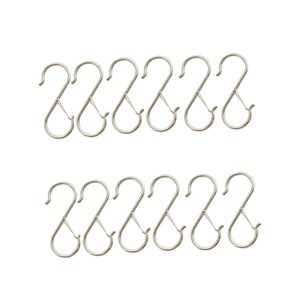 Magideal - Ganchos En Forma De S De Metal Para Colgar, 12 Uds., 3,6 Pulgadas, Resistentes Al Óxido, Multiusos Con Hebilla, Ganchos Para Armario, Perchas, Sombrer Plata