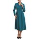 thumbnail image 2 of INSPIRE CHIC Vestidos formales de blazer para mujer Cuello con solapa Cuello en V Manga larga Vestido de trabajo en línea A XL Azul Verde, 2 of 5