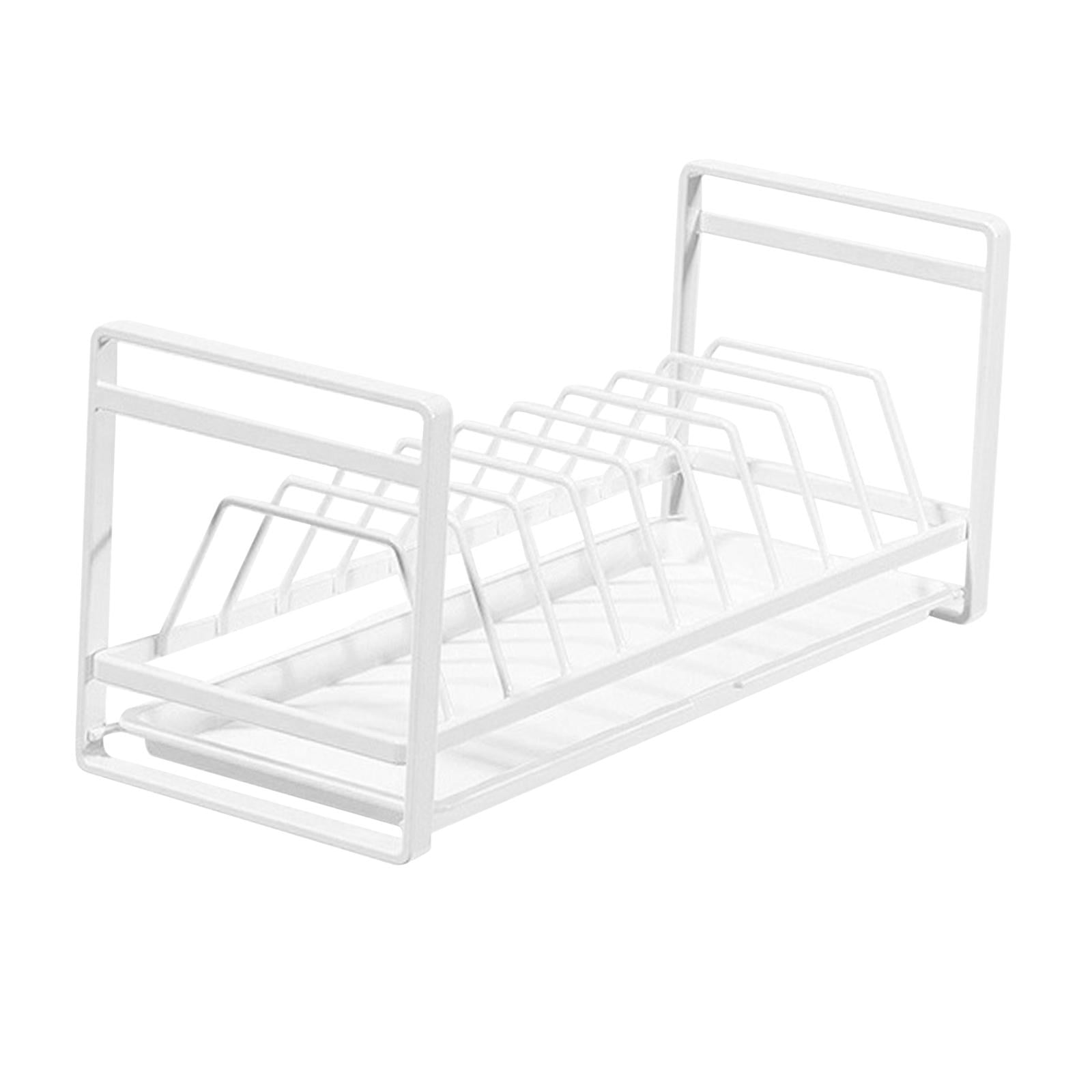 Magideal - Organizador De Platos De Acero Al Carbono Soporte Tazón Portavasos Con Bandeja De Goteo Desmontable Gabinete Vertical Estante De Secado De Platos Para Titular De La Placa