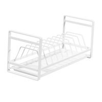 Magideal - Organizador De Platos De Acero Al Carbono Soporte Tazón Portavasos Con Bandeja De Goteo Desmontable Gabinete Vertical Estante De Secado De Platos Para Titular De La Placa